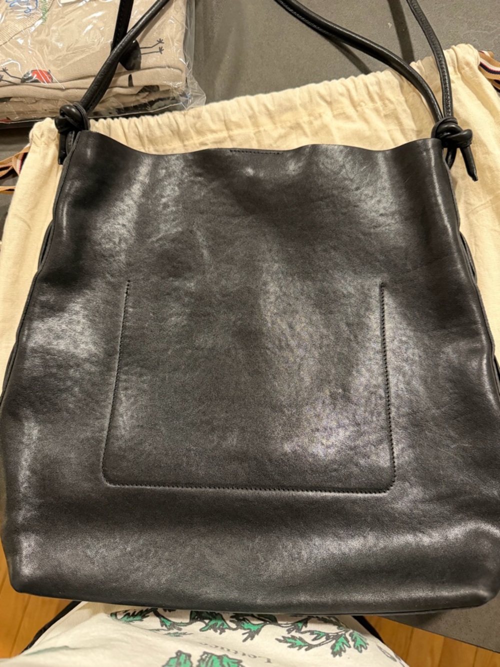 Black Leather Shoulder Bag - Il Bisonte Italian leather - Picture 4 of 6
